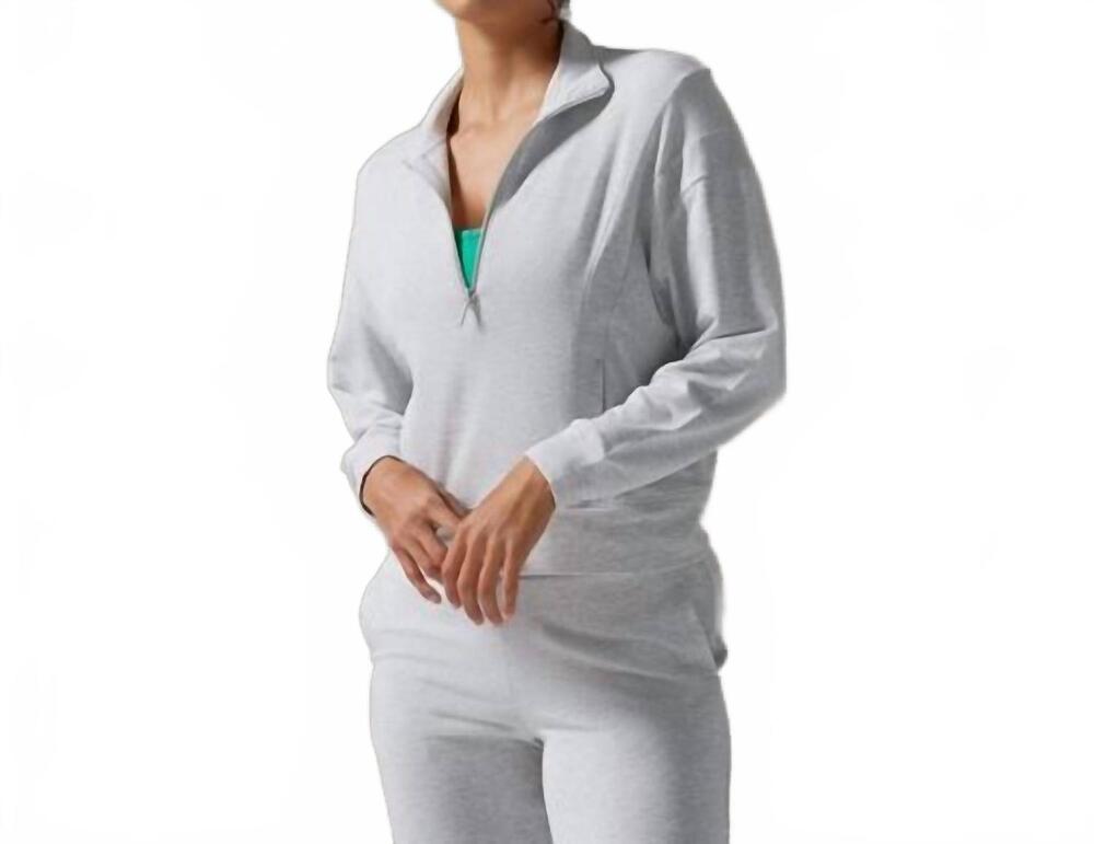 NEW TAVI 3/4 zip cozy fleece pullover sweater in ash